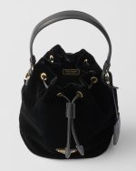 Prada Mini velvet bag with nappa leather details - Image 5